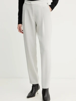 Armani Exchange spodnie damskie kolor szary proste high waist XW001269 AF16151