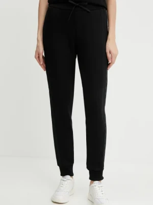 Armani Exchange spodnie dresowe bawełniane damskie kolor czarny z aplikacją XW000503 AF12804