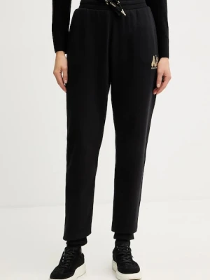 Armani Exchange spodnie dresowe bawełniane damskie kolor czarny z aplikacją XW000808 AF16192