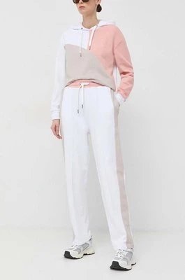 Armani Exchange spodnie dresowe bawełniane kolor biały z nadrukiem