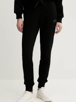 Armani Exchange spodnie dresowe bawełniane kolor czarny gładkie XW000497 AF12739
