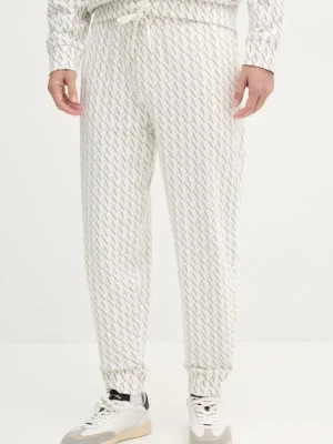 Armani Exchange spodnie dresowe bawełniane męskie kolor biały wzorzyste XM001226 AF11847