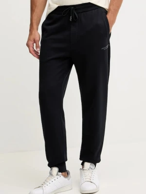 Armani Exchange spodnie dresowe bawełniane męskie kolor granatowy gładkie XM001299 AF20934