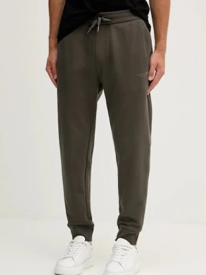 Armani Exchange spodnie dresowe bawełniane męskie kolor zielony gładkie XM001299 AF20934