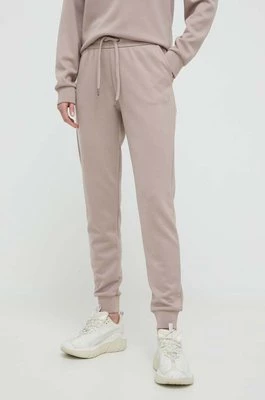 Armani Exchange spodnie dresowe kolor beżowy gładkie 8NYP97 YJ1GZ
