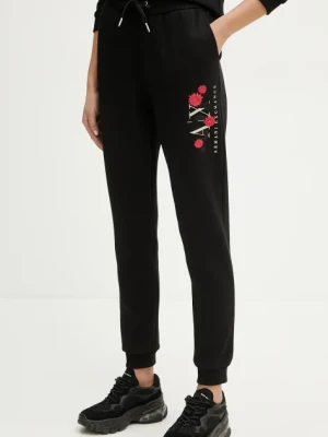 Armani Exchange spodnie dresowe kolor czarny z nadrukiem XW000314 AF12261
