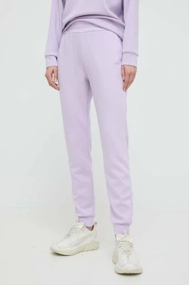 Armani Exchange spodnie dresowe kolor fioletowy gładkie 3DYP77 YJEPZ