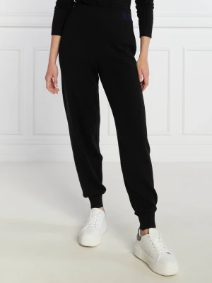 Armani Exchange Spodnie dresowe | Regular Fit | z dodatkiem wełny czarny