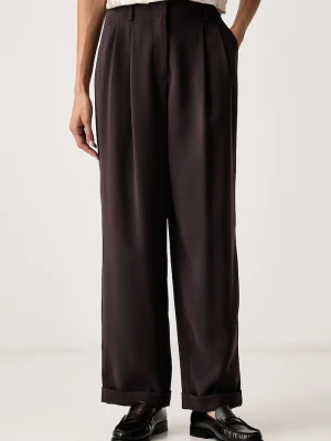 Armani Exchange spodnie garniturowe damskie brązowy