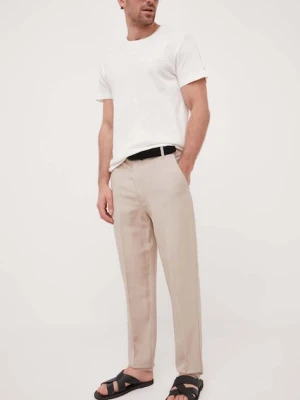 Armani Exchange spodnie lniane