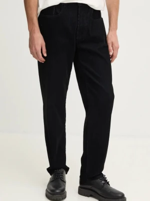 Armani Exchange spodnie sztruksowe czarny