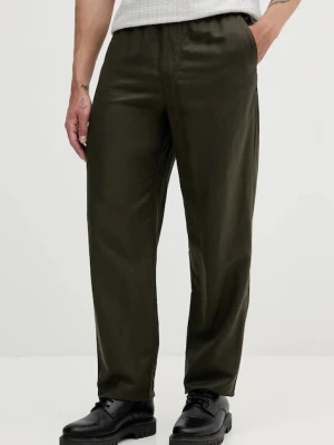 Armani Exchange spodnie z domieszką lnu