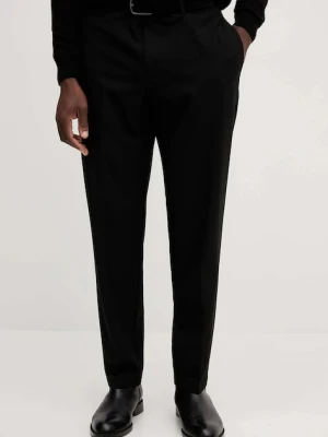 Armani Exchange spodnie z domieszką wełny kolor czarny w fasonie chinos XM001207 AF16678