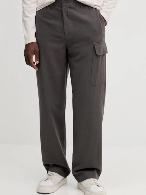 Armani Exchange spodnie z domieszką wełny męskie kolor brązowy w fasonie chinos XM001214 AF16644