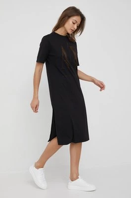 Armani Exchange sukienka kolor czarny midi prosta 8NYAHX YJ8XZ NOS