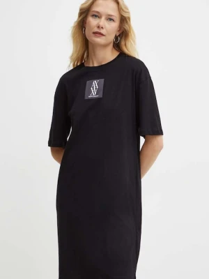 Armani Exchange sukienka bawełniana czarny