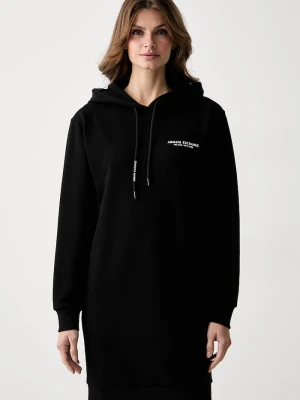 Armani Exchange sukienka bawełniana czarny
