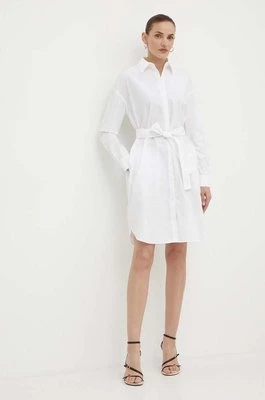 Armani Exchange sukienka bawełniana kolor biały mini oversize 3DYA32 YN4RZ