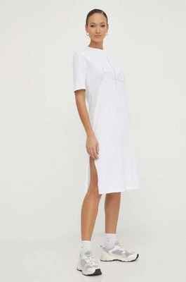 Armani Exchange sukienka bawełniana kolor biały mini prosta 3DYA70 YJ3RZ