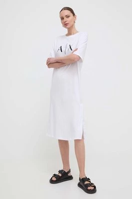 Armani Exchange sukienka bawełniana kolor biały mini prosta 3DYA79 YJ3RZ