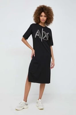 Armani Exchange sukienka bawełniana kolor czarny mini prosta 3DYA70 YJ3RZ