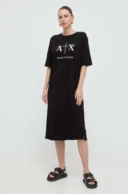 Armani Exchange sukienka bawełniana kolor czarny mini prosta 3DYA79 YJ3RZ
