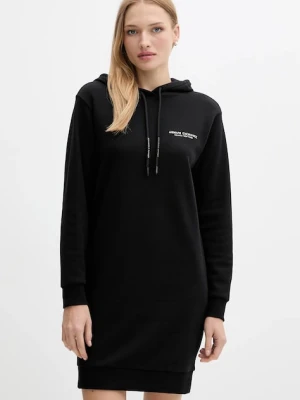 Armani Exchange sukienka bawełniana kolor czarny mini prosta XW001453 AF10830