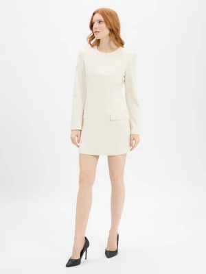 Armani Exchange Sukienka damska shift Kobiety biały jednolity,