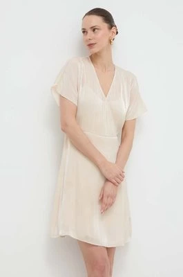 Armani Exchange sukienka kolor beżowy mini rozkloszowana 3DYA19 YNUUZ