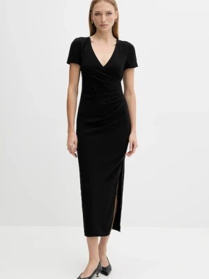 Armani Exchange sukienka kolor czarny maxi dopasowana XW000665 AF10872