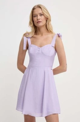 Armani Exchange sukienka kolor fioletowy mini rozkloszowana 3DYA38 YN9RZ