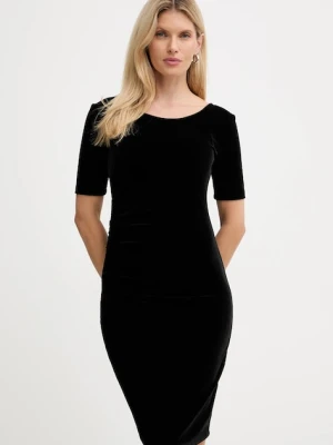 Armani Exchange sukienka welurowa kolor czarny mini dopasowana XW001300 AF16147