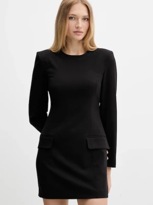 Armani Exchange sukienka z domieszką wełny kolor czarny mini dopasowana XW000661 AF16142