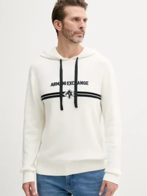 Armani Exchange sweter bawełniany męski kolor biały lekki z golferm XM000180 AF11960