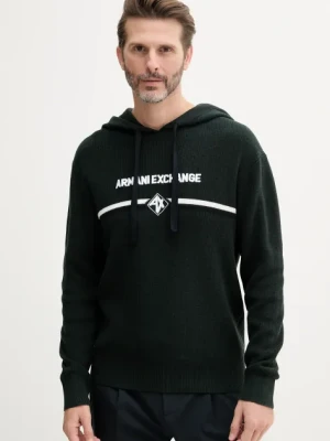 Armani Exchange sweter bawełniany męski kolor zielony lekki z golferm XM000180 AF11960