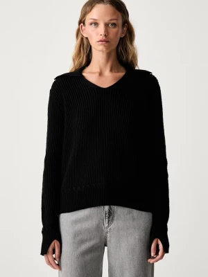 Armani Exchange sweter damski bawełniany czarny