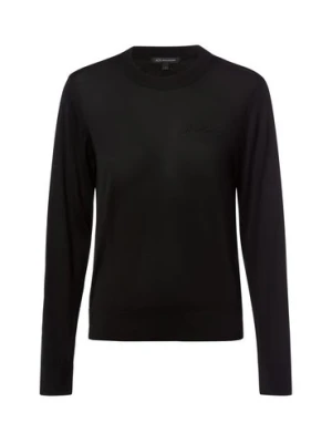 Armani Exchange Sweter damski Kobiety wełna ze strzyży czarny jednolity,