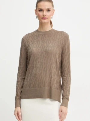 Armani Exchange sweter damski kolor brązowy lekki XW001317 AF16619
