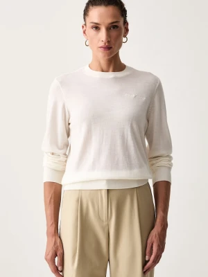 Armani Exchange sweter damski wełniany beżowy