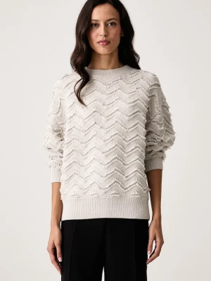 Armani Exchange sweter damski z wełną beżowy