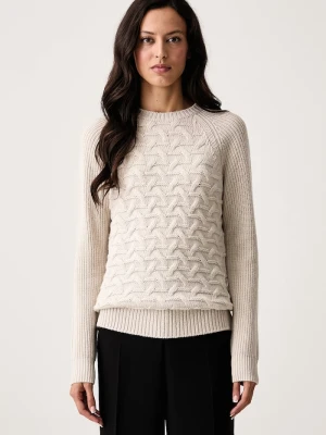 Armani Exchange sweter damski z wełną beżowy