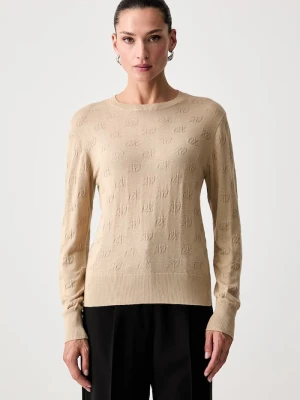 Armani Exchange sweter damski z wiskozą beżowy