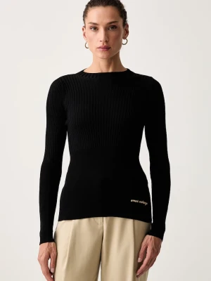 Armani Exchange sweter damski z wiskozą czarny