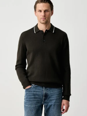 Armani Exchange sweter męski z wełną zielony