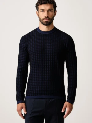 Armani Exchange sweter męski z wiskozą granatowy