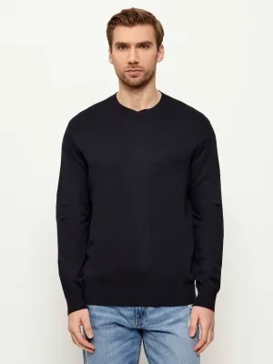 Armani Exchange Sweter | Regular Fit | z dodatkiem jedwabiu