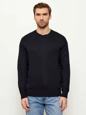 Armani Exchange Sweter | Regular Fit | z dodatkiem jedwabiu
