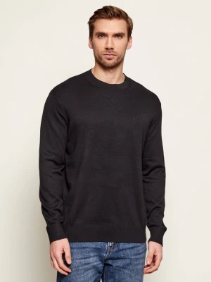 Armani Exchange Sweter | Regular Fit | z dodatkiem jedwabiu