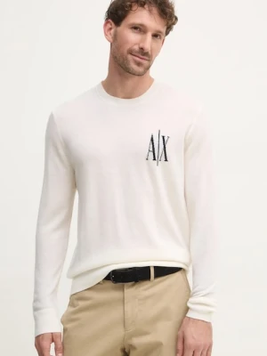 Armani Exchange sweter wełniany beżowy