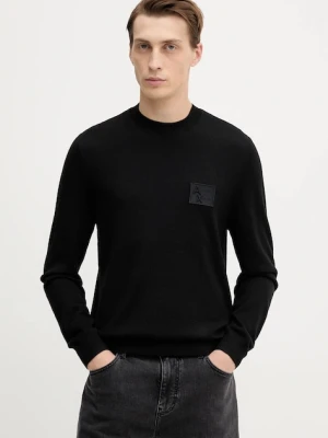 Armani Exchange sweter wełniany męski kolor czarny lekki XM001329 AF11982